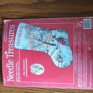 Needle Treasures cross stitch Christmas stocking